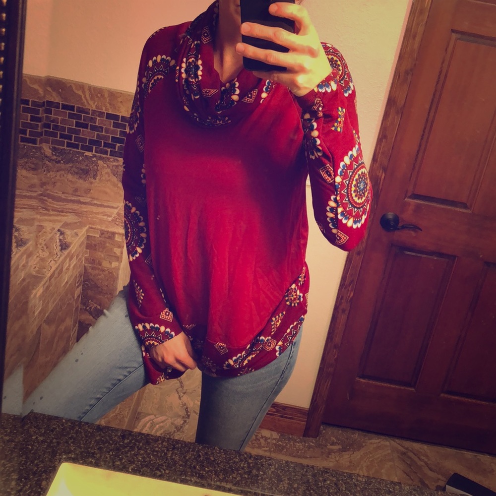 NEW Long Sleeve Cowl Neck Fall Blouse